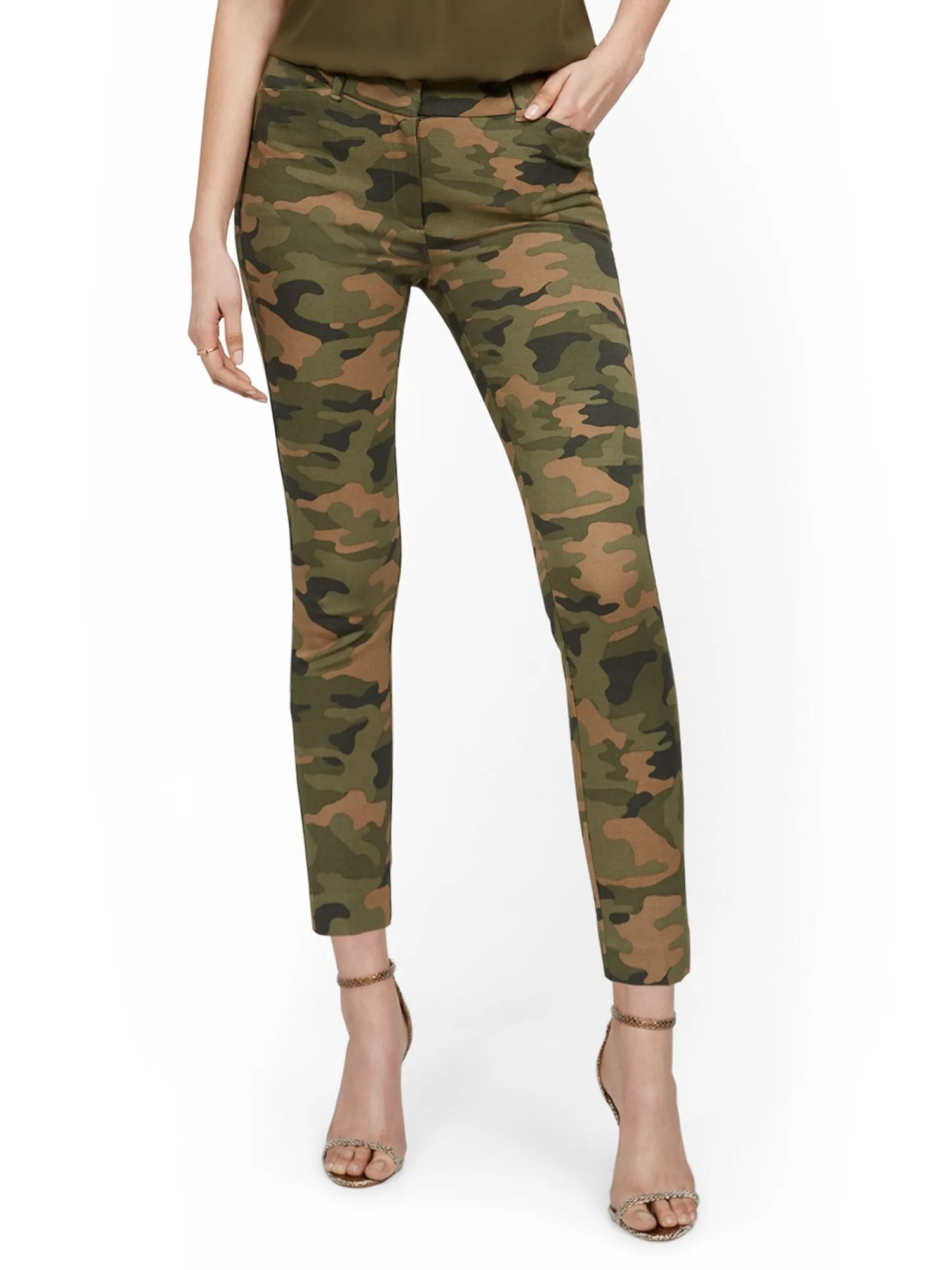 Petite Audrey High-Waisted Ankle Pant - Camo-Print