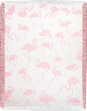 Pink Flamingo Toss Rayon Throw