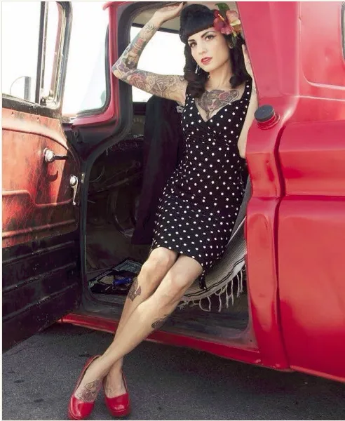 Polka Dot Diva Dress in Black