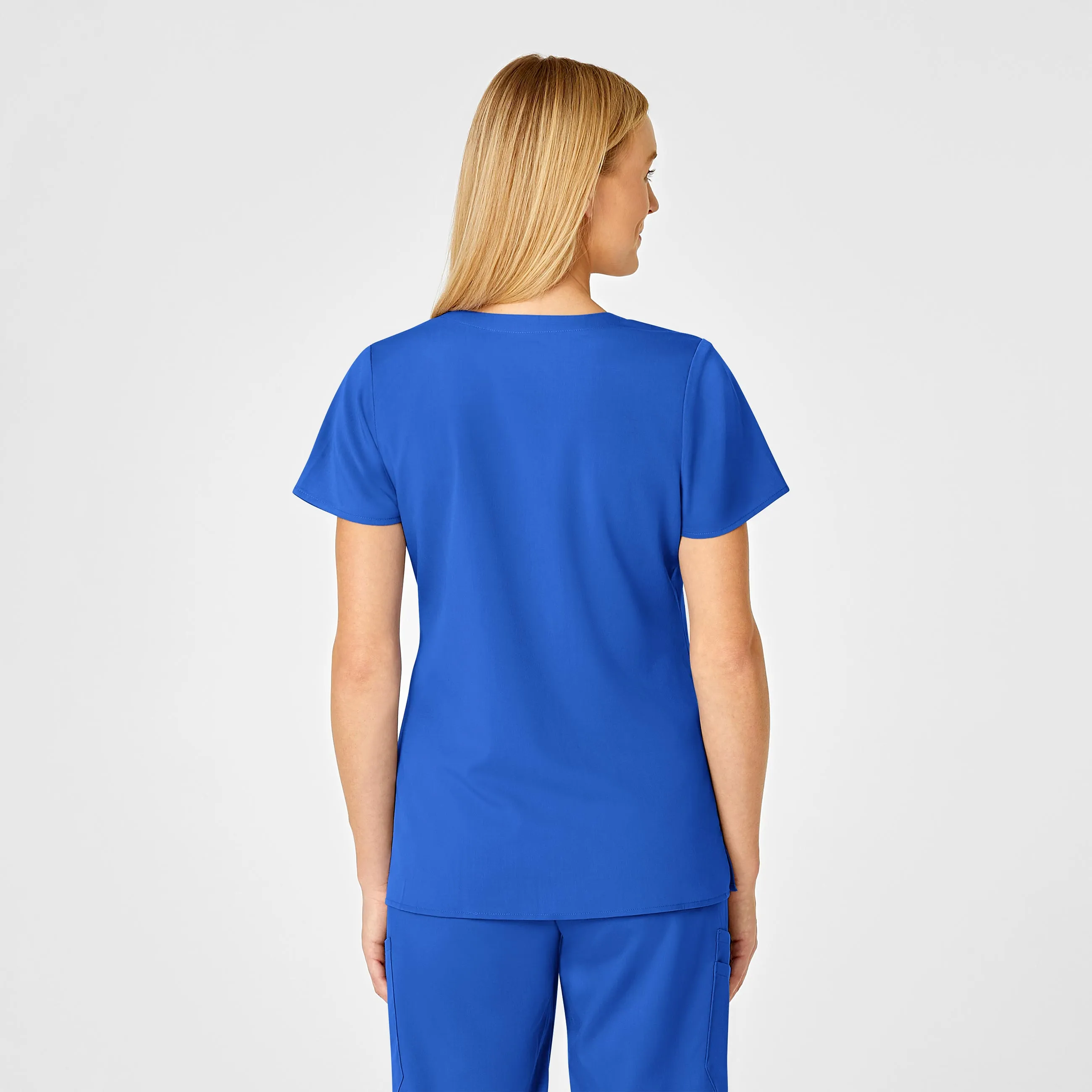 PRO Women's 4 Pocket Wrap Scrub Top - Royal