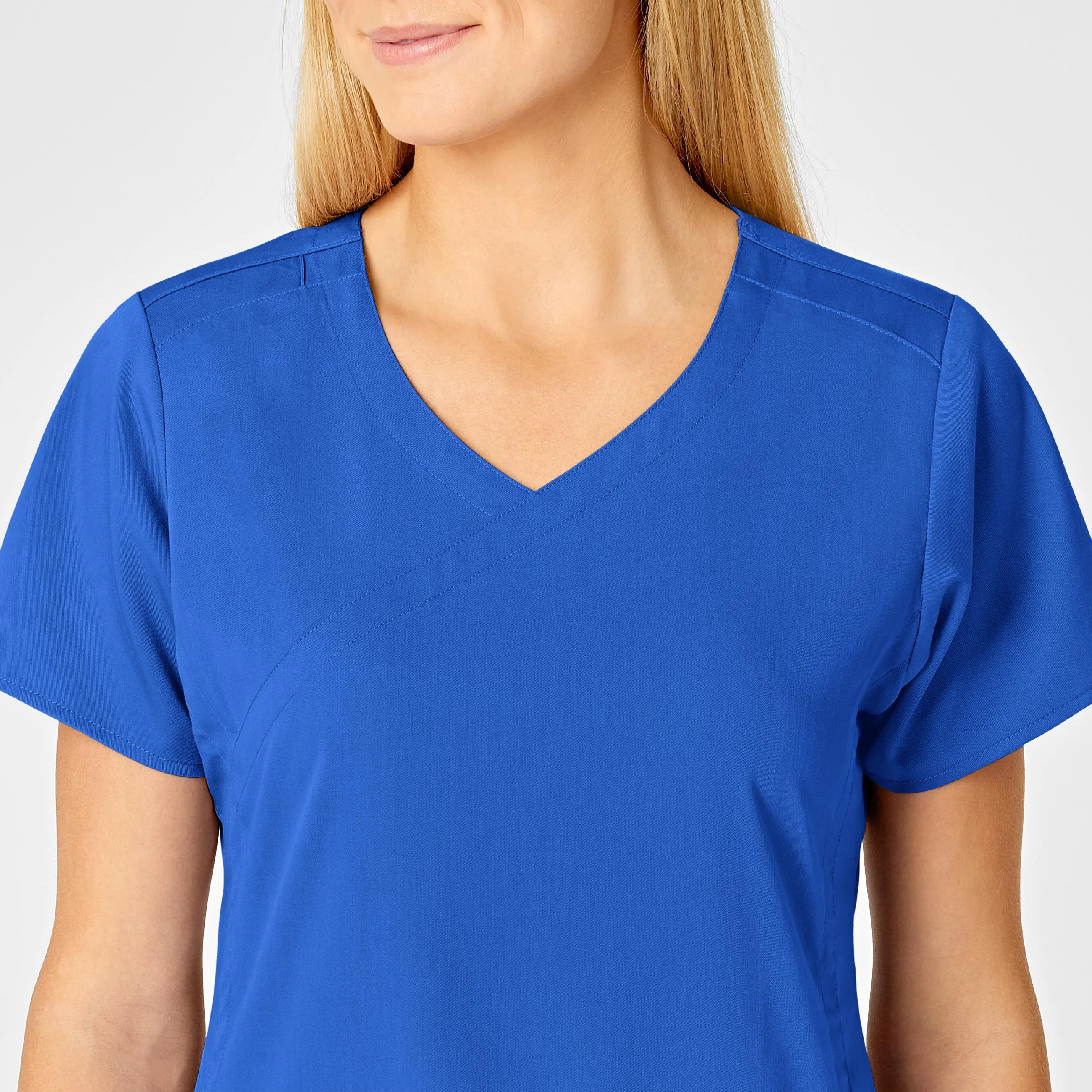 PRO Women's 4 Pocket Wrap Scrub Top - Royal