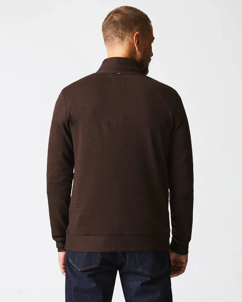 Quilted Half Zip - Chocolate