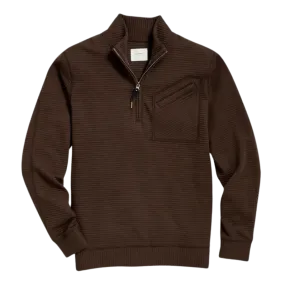 Quilted Half Zip - Chocolate