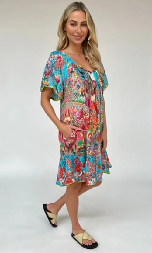 Rayon Shirred Dress Tyra