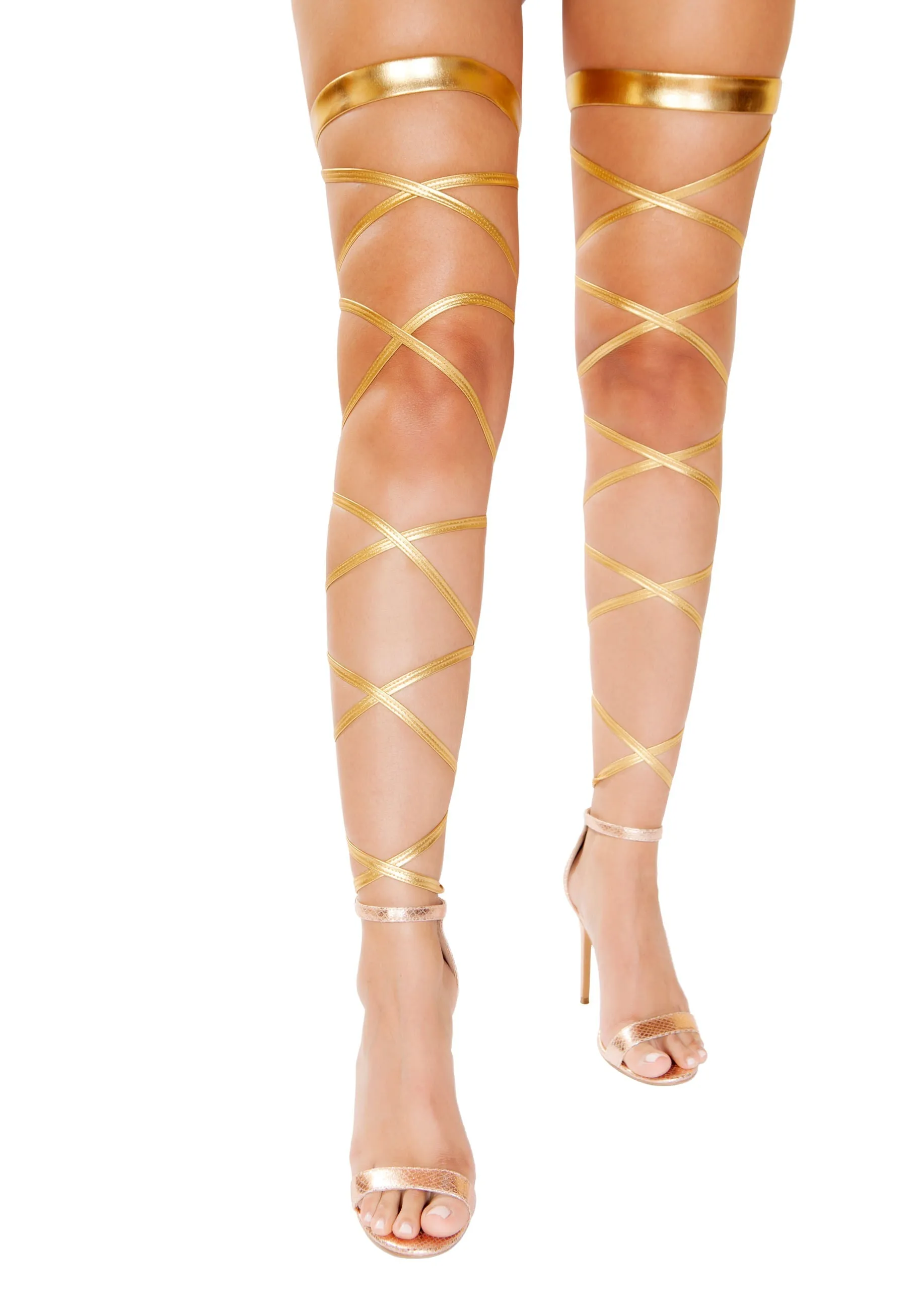 Roma Pair of Metallic Leg Wraps  - Costume Accessory