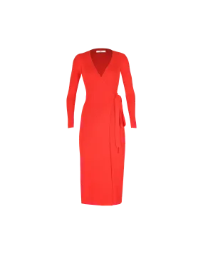 ROMA WRAP DRESS RED