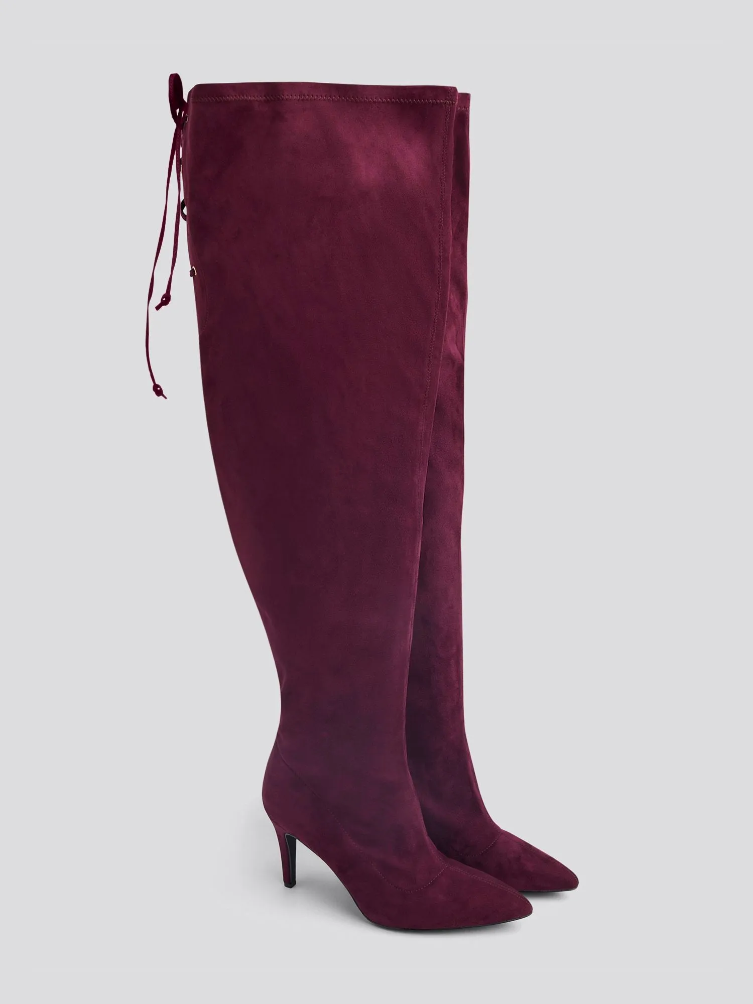 Rosa Faux Suede Thigh-High Wide Calf Boots