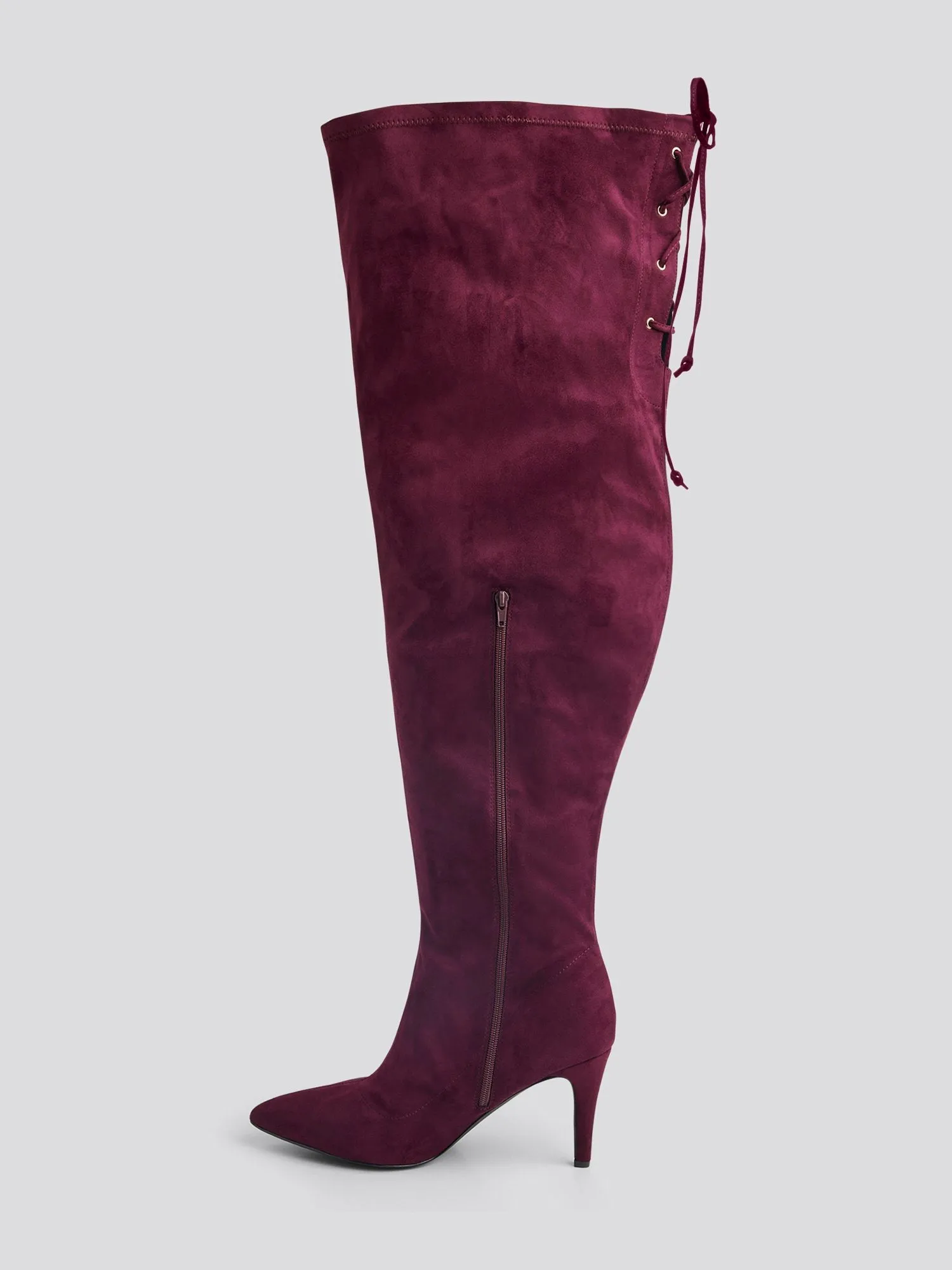 Rosa Faux Suede Thigh-High Wide Calf Boots