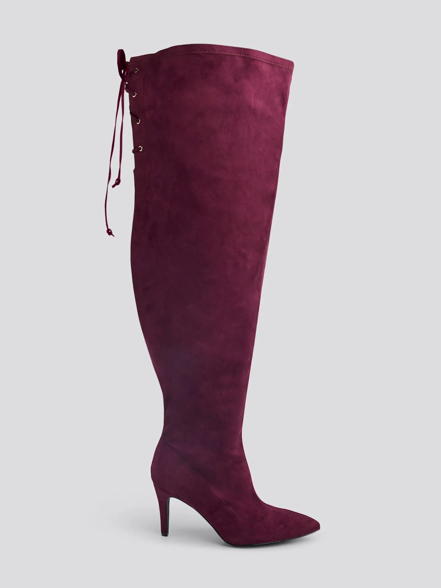 Rosa Faux Suede Thigh-High Wide Calf Boots