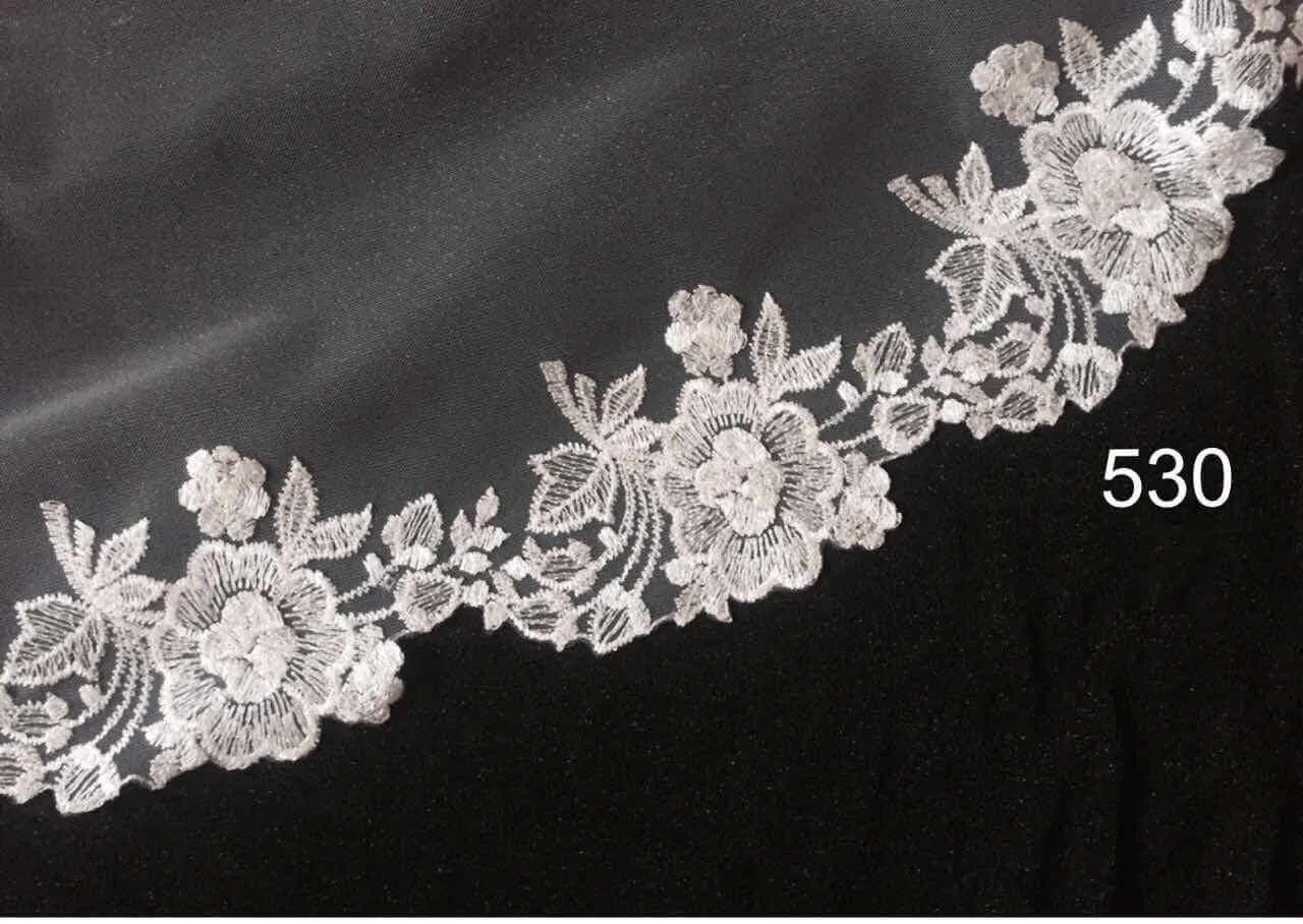 Royal Veil with Embroidery - Single Layer