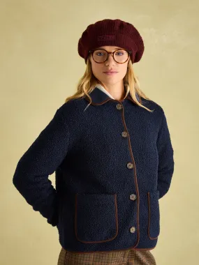 Sadie Navy Button Down Fleece Jacket