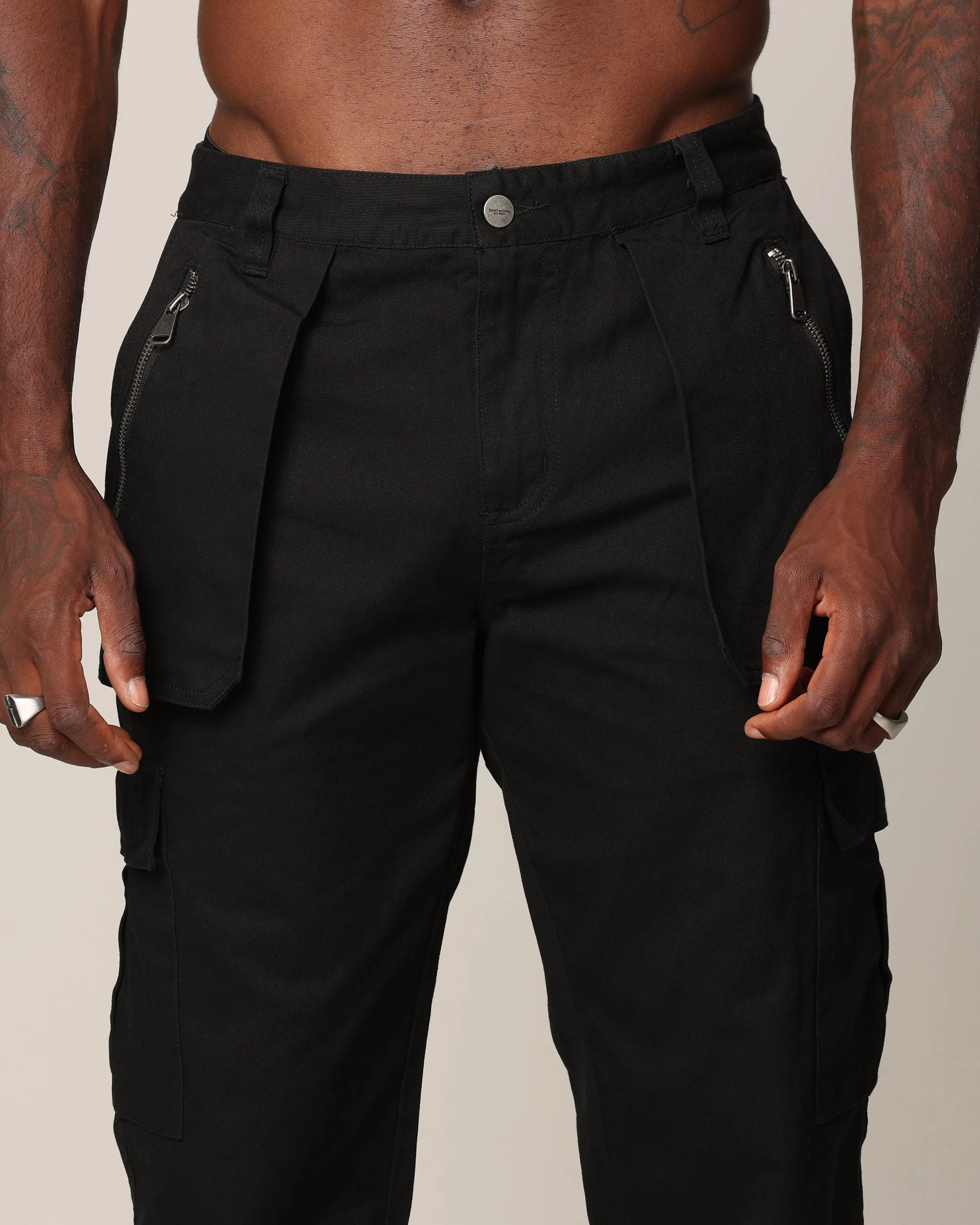 Saint Morta Martial Law Cargo Pants Black