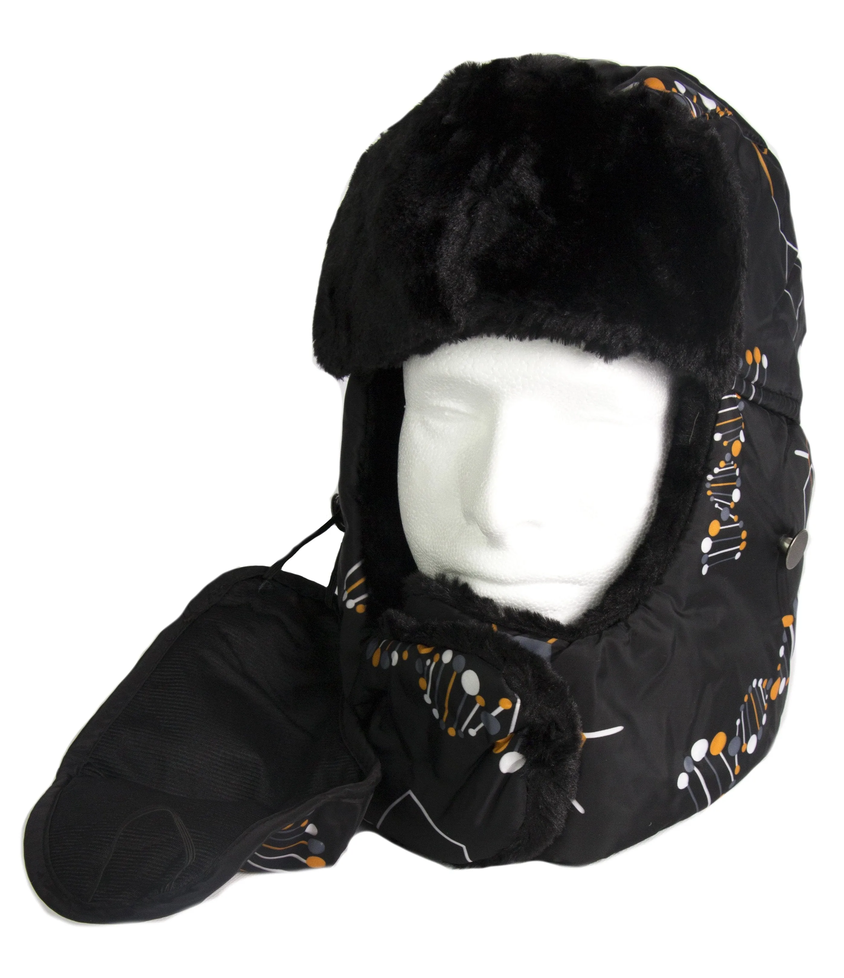 Sakkas Alex Unisex  Ushanka Faux Fur Windproof Trapper Aviator Hat Removable Mask