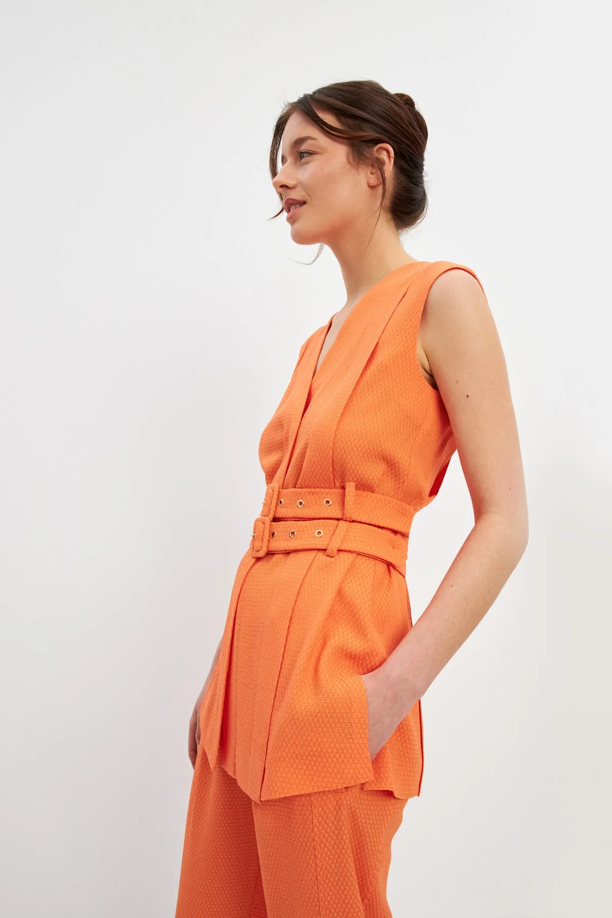 Setre Vest And Pants Suits Orange