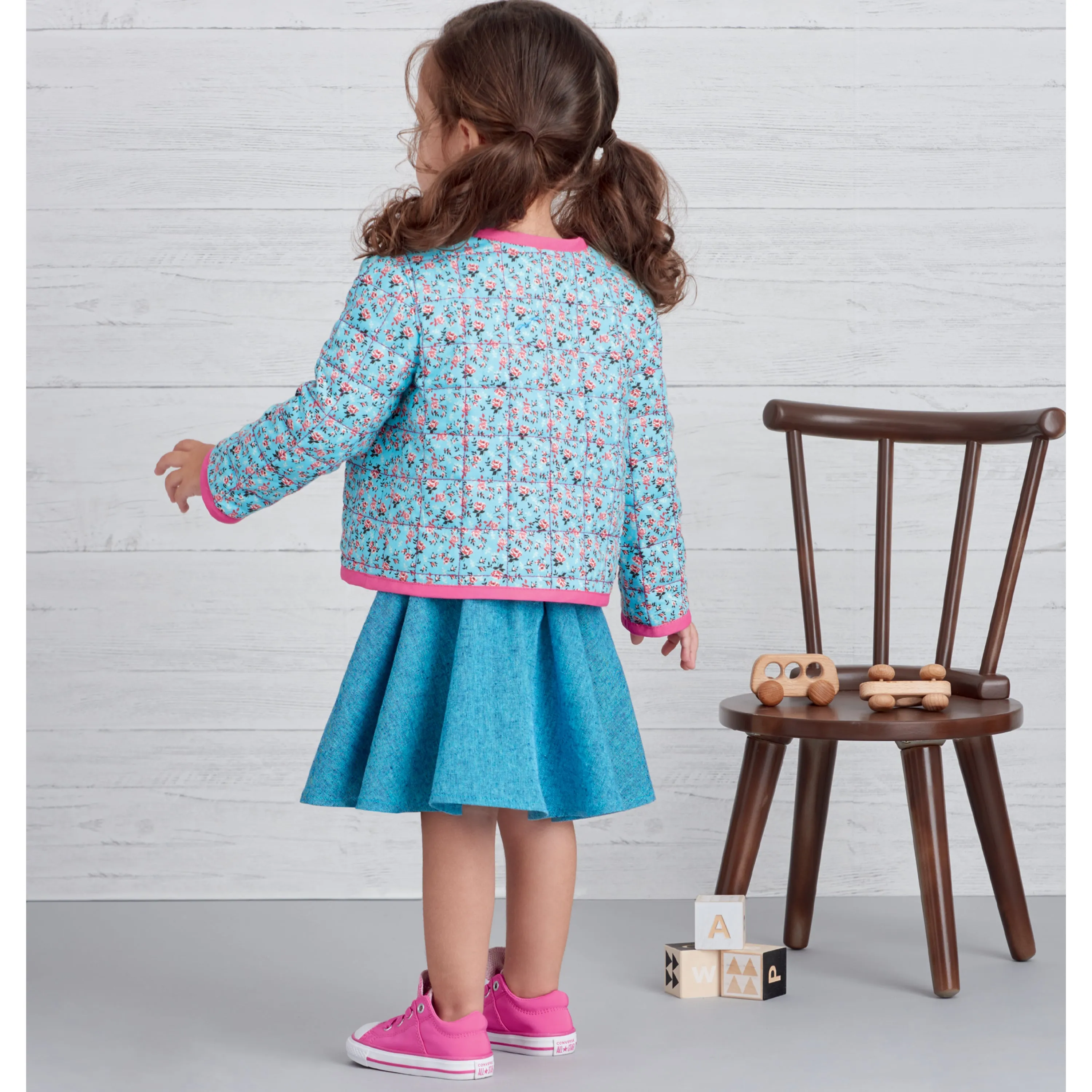 Simplicity Pattern S9485 Toddlers' Knit Top, Jacket, Vest, Skirt and Pants