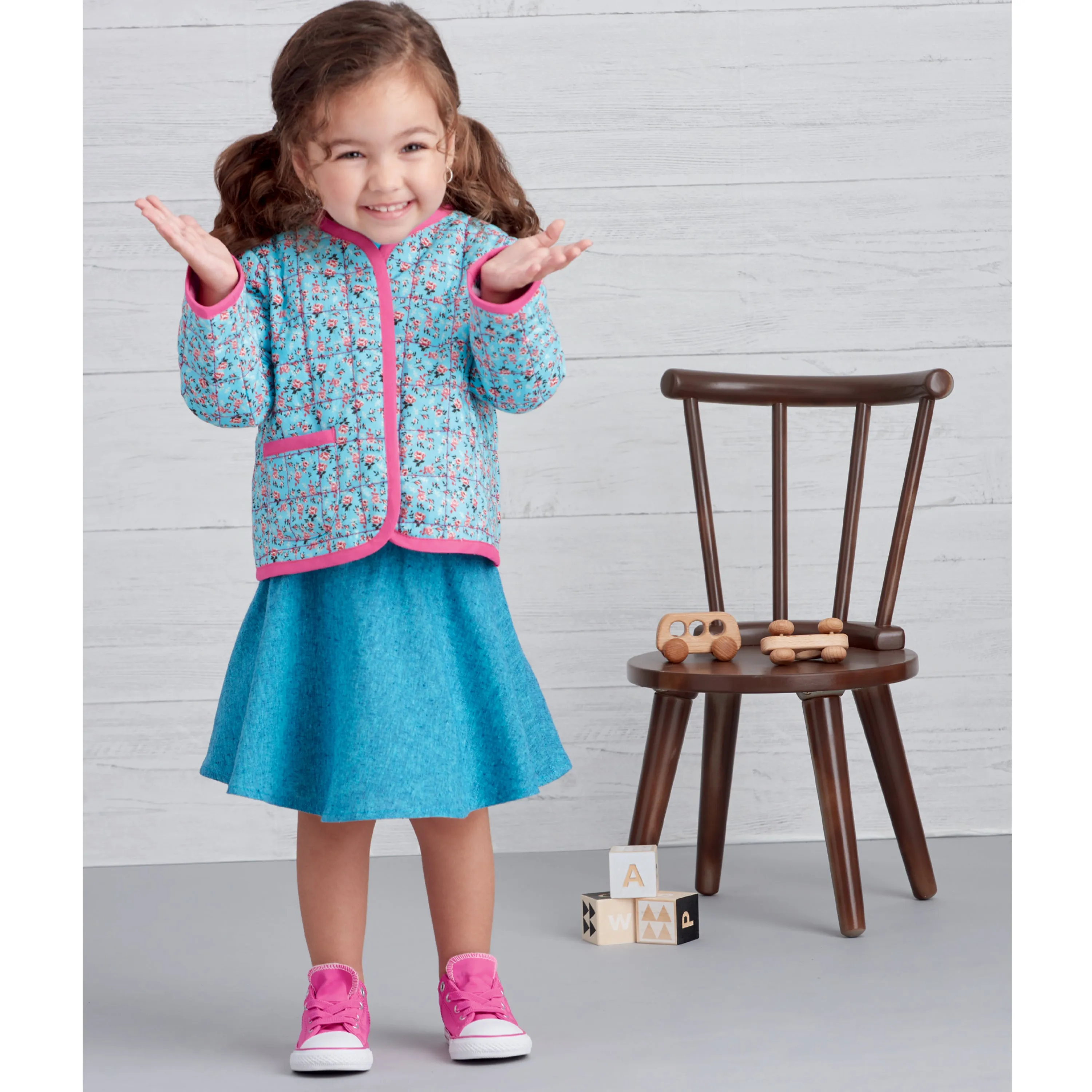 Simplicity Pattern S9485 Toddlers' Knit Top, Jacket, Vest, Skirt and Pants