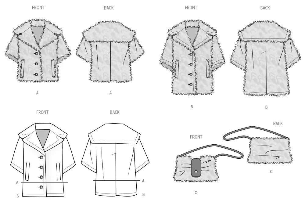 Simplicity Sewing Pattern 3009 Jacket In Two Lengths and Bag