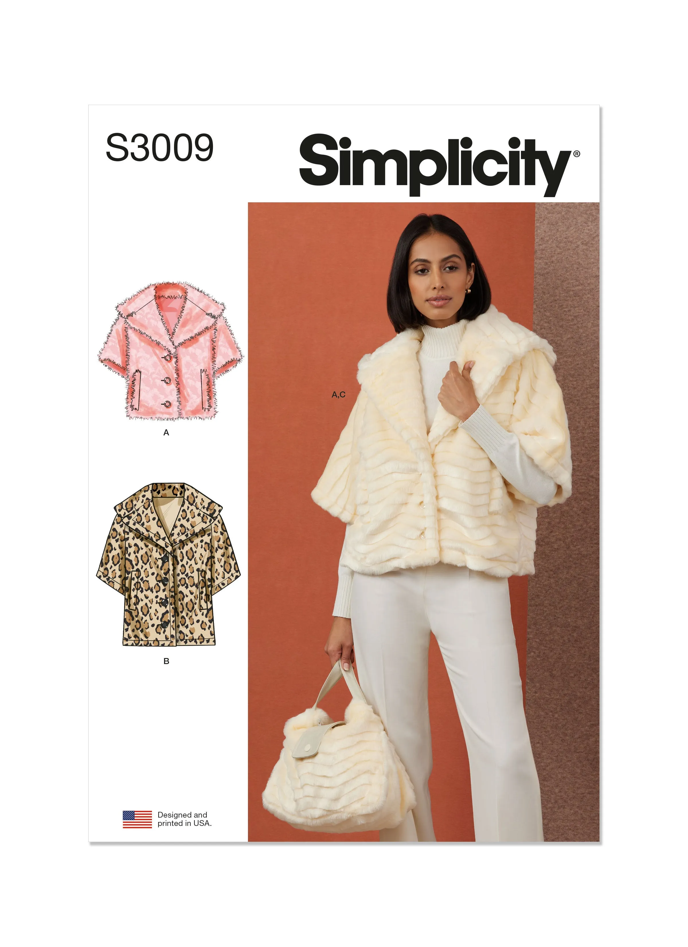 Simplicity Sewing Pattern 3009 Jacket In Two Lengths and Bag