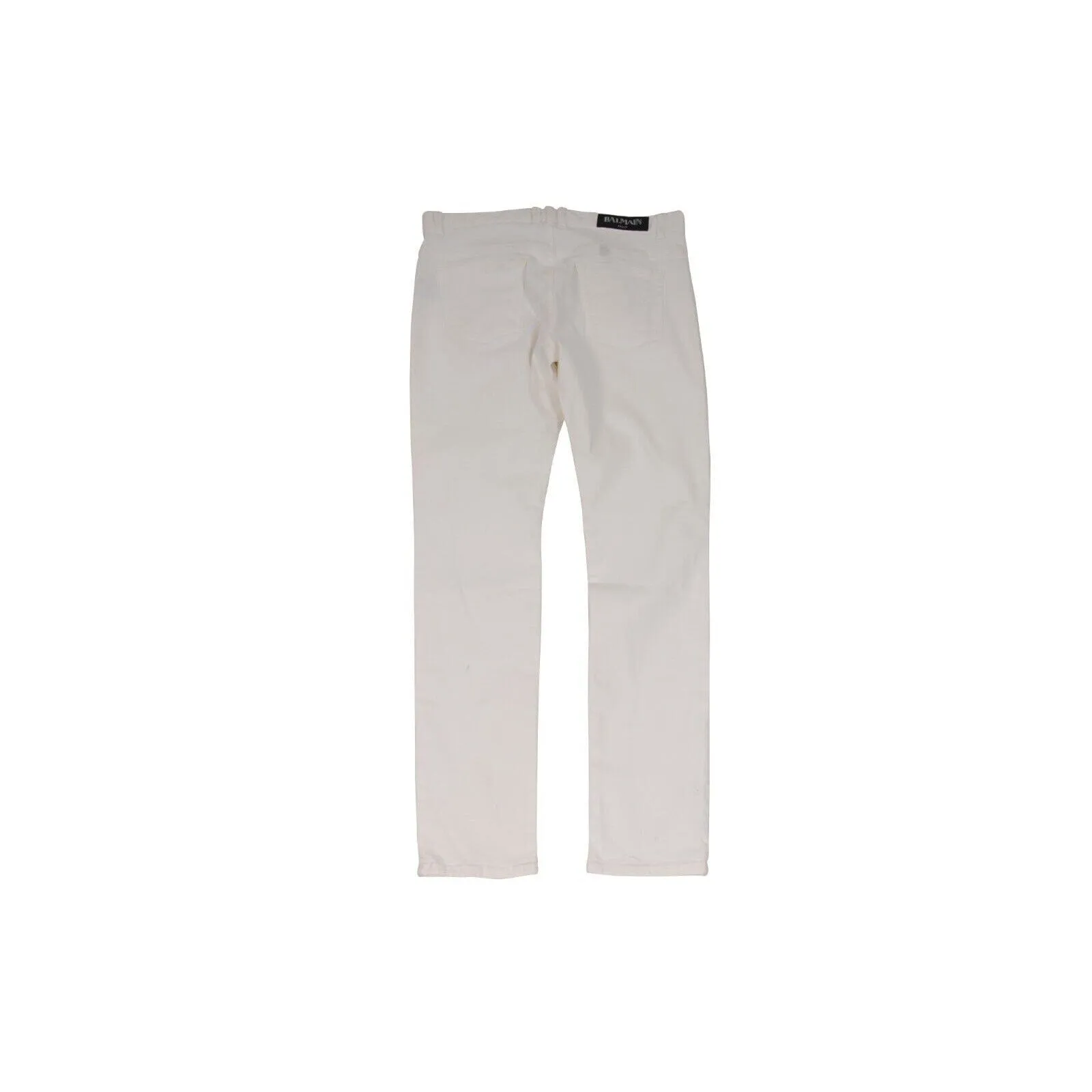 Slim Jeans White 5 Pocket Cotton Stretch Denim