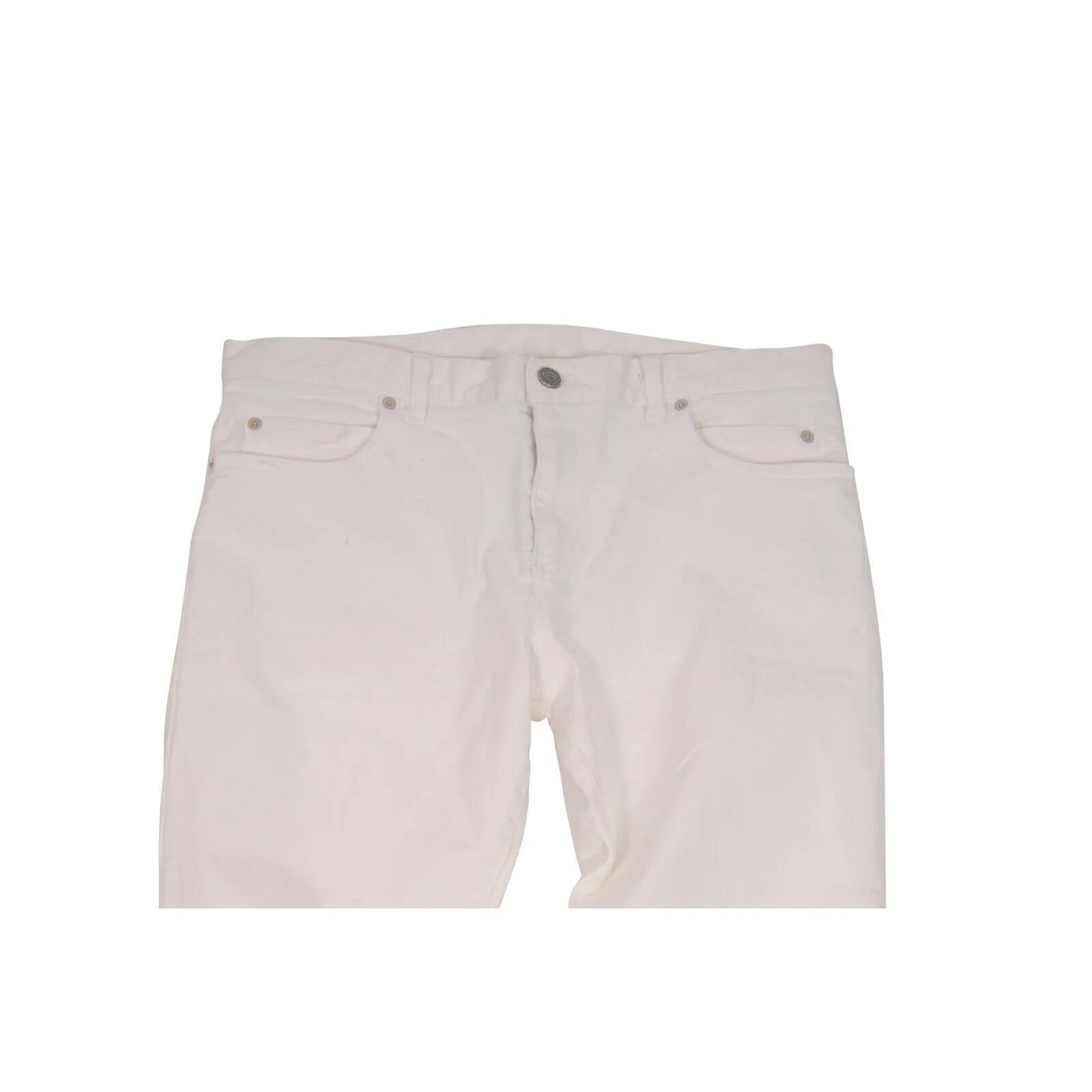 Slim Jeans White 5 Pocket Cotton Stretch Denim