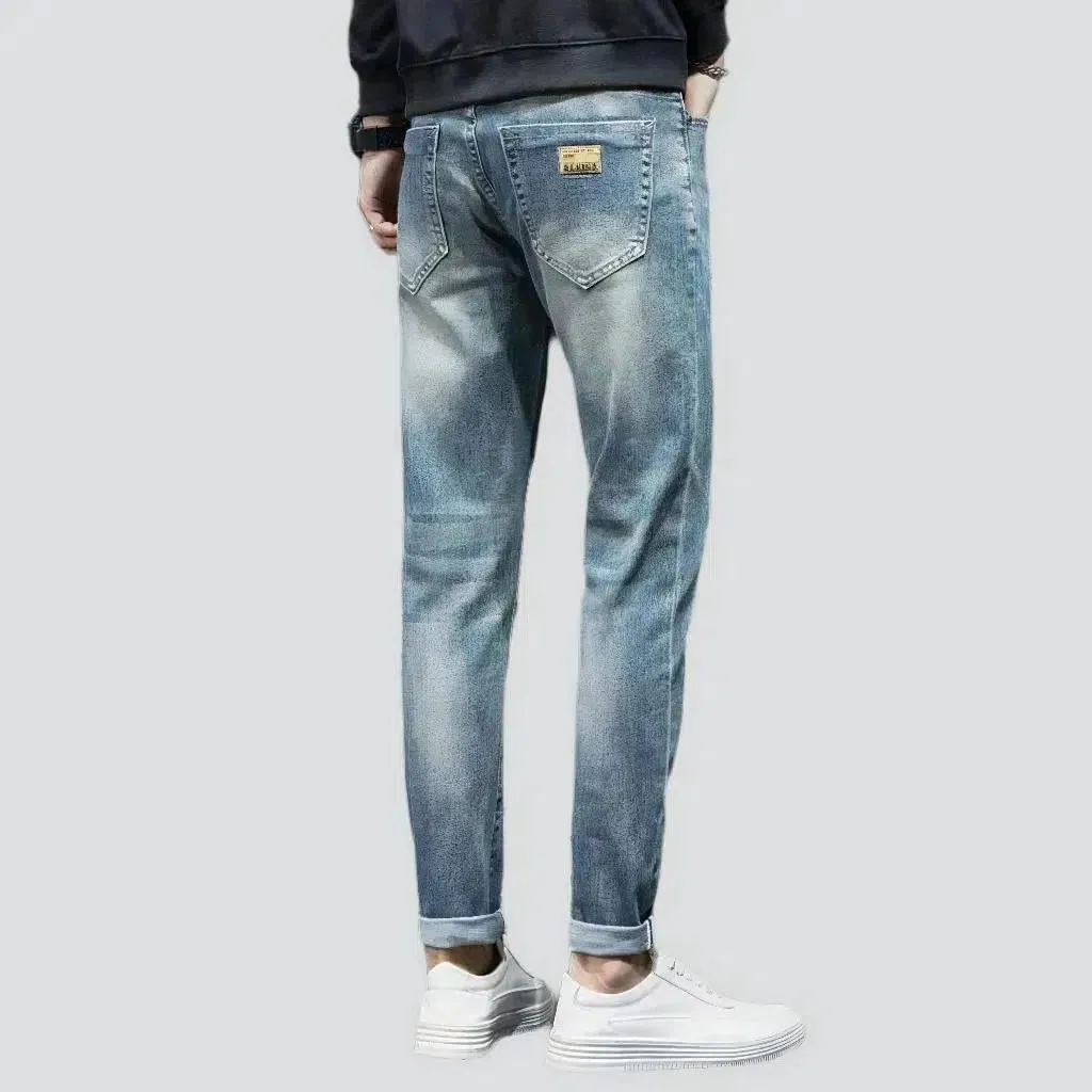 Slim men's sanded jeans