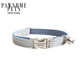 SMALL SIZE DOG & CAT COLLAR - CHARCOAL GREY STRIPE