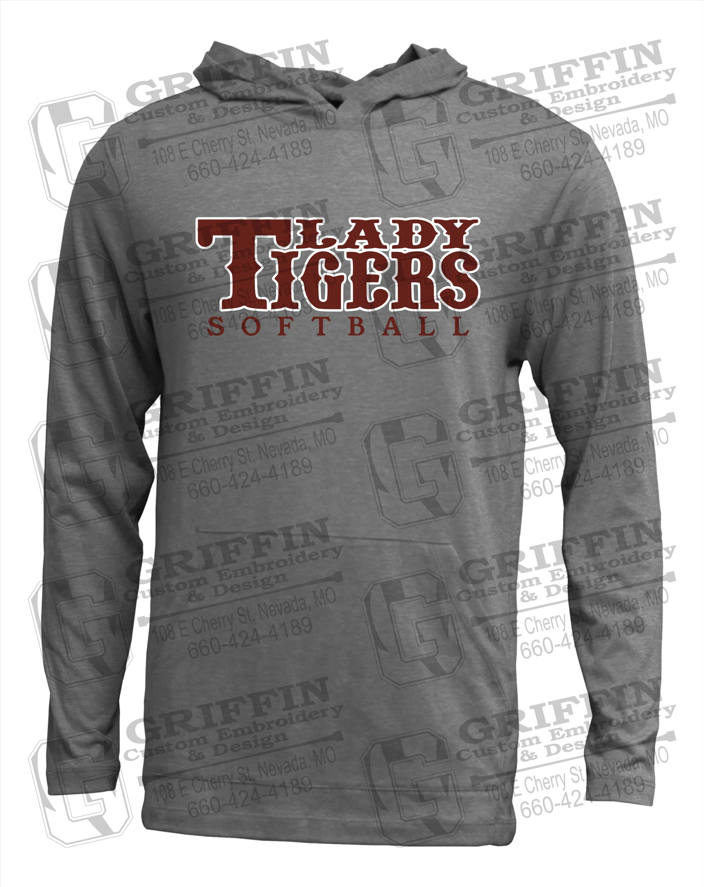 Soft-Tek T-Shirt Hoodie - Softball - Nevada Tigers 24-F