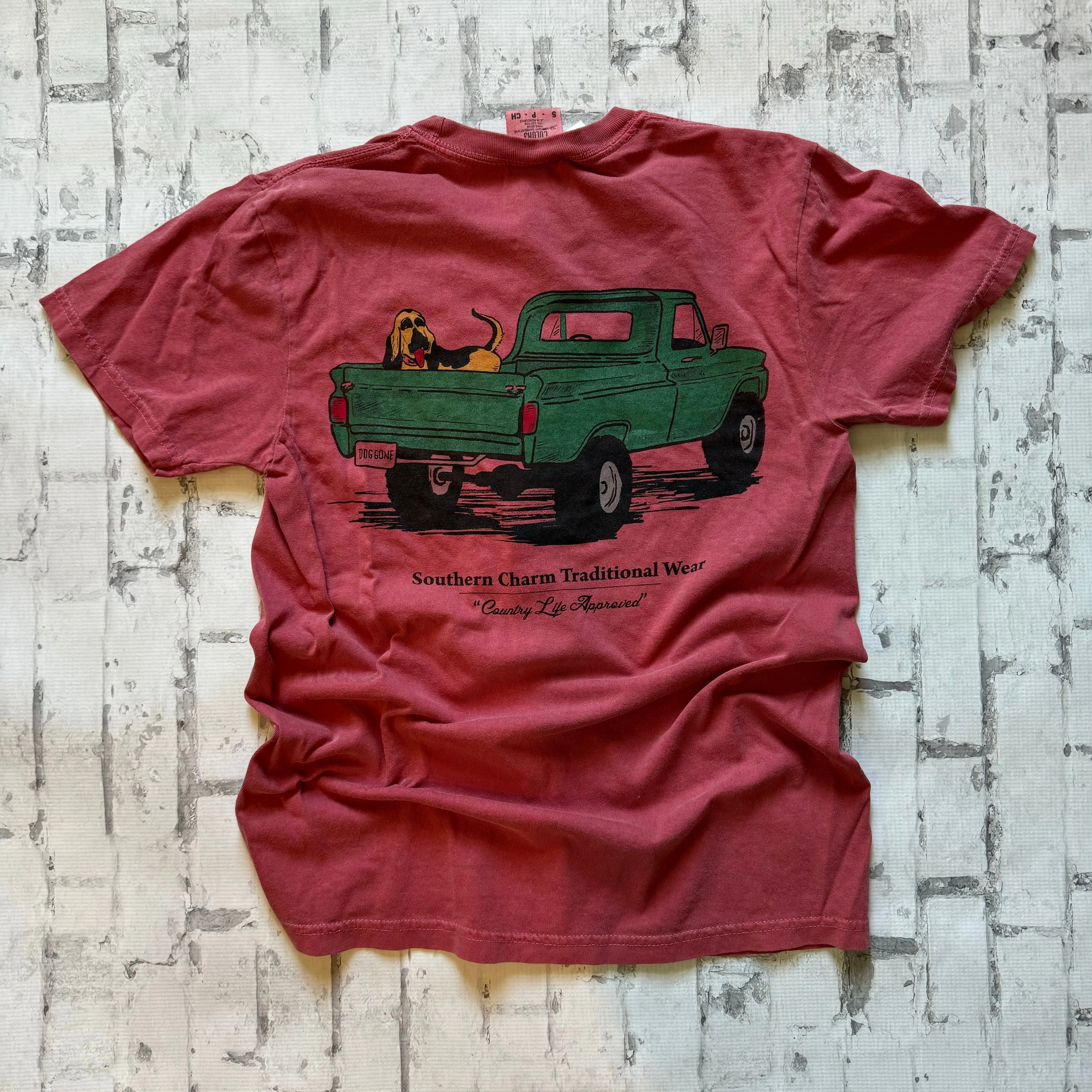 Southern Charm "Bo Green Truck" Short Sleeve T-shirt - Maroon