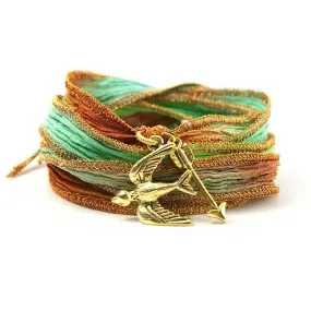 Sparrow and Arrow Jewelry, Silk Wrap Bracelet