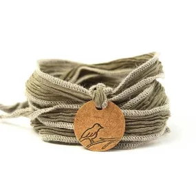 Sparrow Medallion Jewelry,Silk Wrap Bracelet