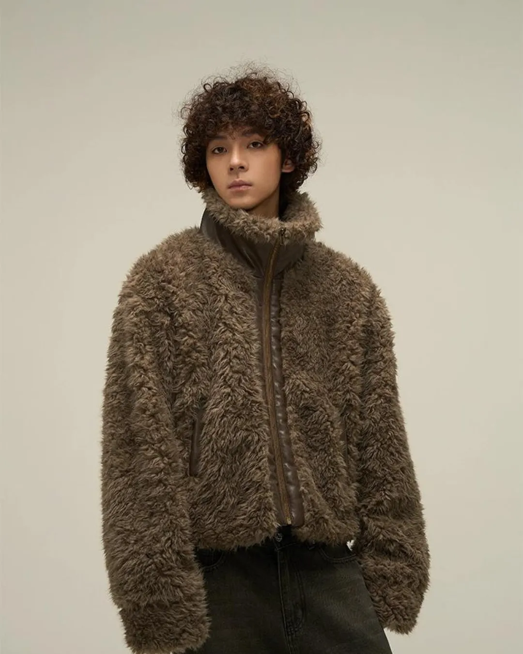 Stand Collar Fur Jacket 77F0010