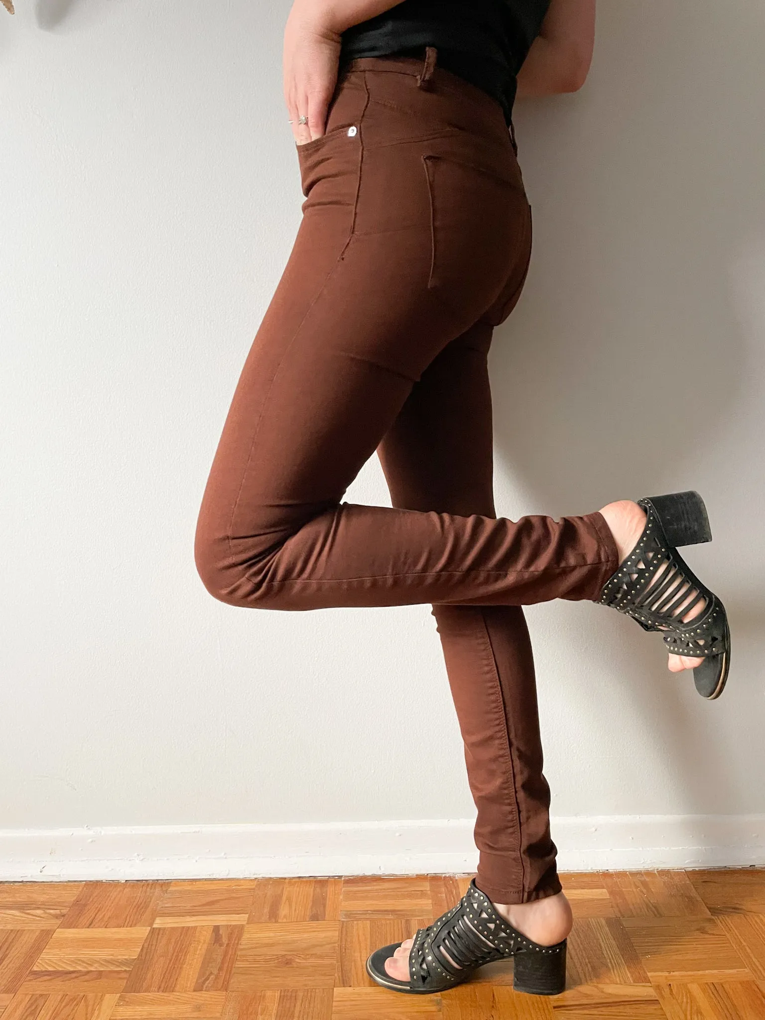 Stradivarius Burnt Orange Push Up Tapered Jeans - Size 2