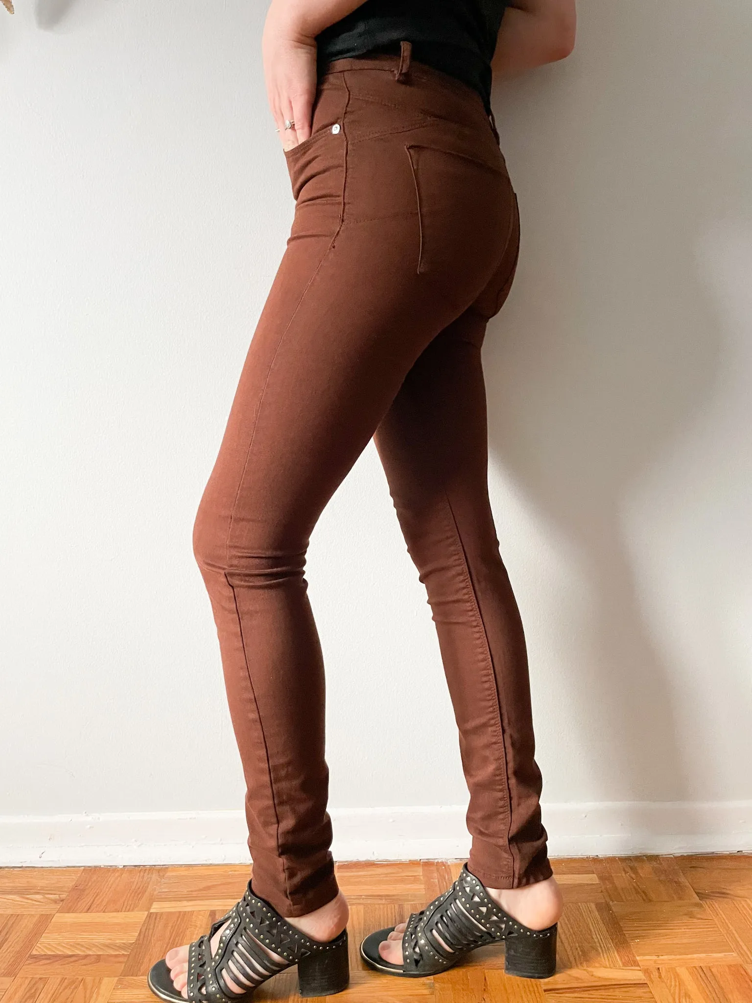 Stradivarius Burnt Orange Push Up Tapered Jeans - Size 2