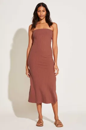 Strapless West Dress - Copper Brown Organic Rib