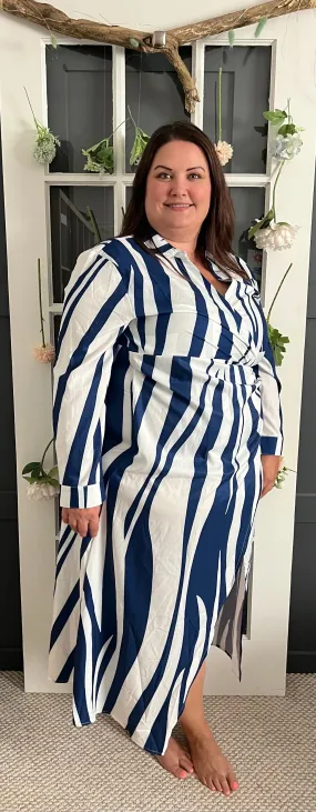 Striped Wrap Dress XXL