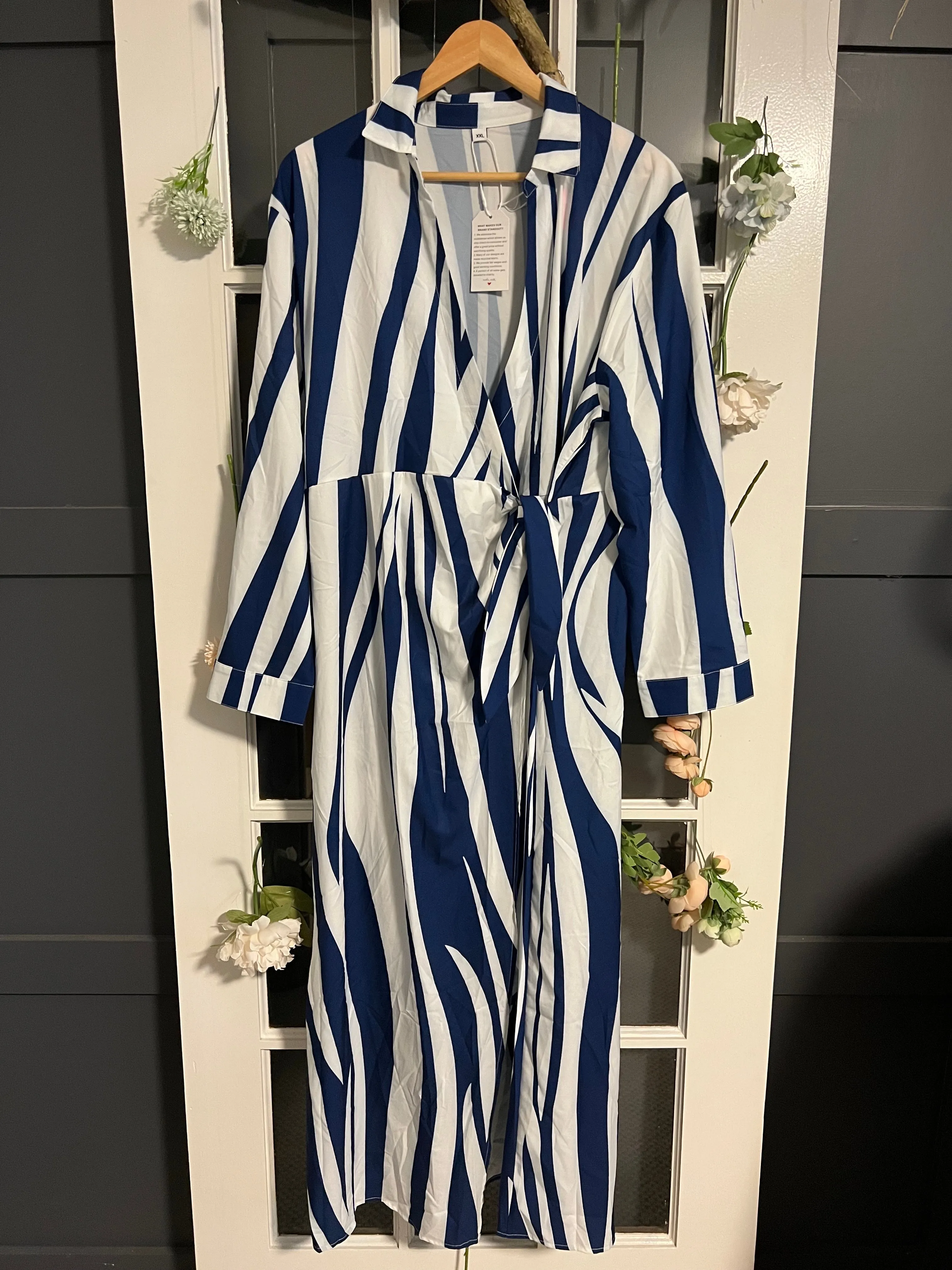 Striped Wrap Dress XXL