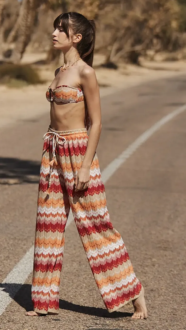 Sunset Waves Broderie Beach Pants