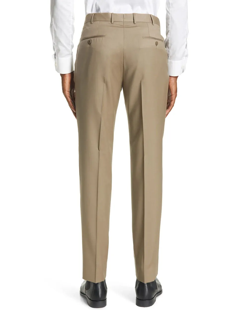 Taupe Micronosphere Wool Dress Pant