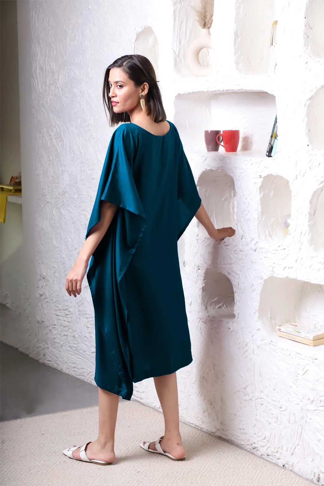 Teal Rayon Long-Kaftan - Carpenter