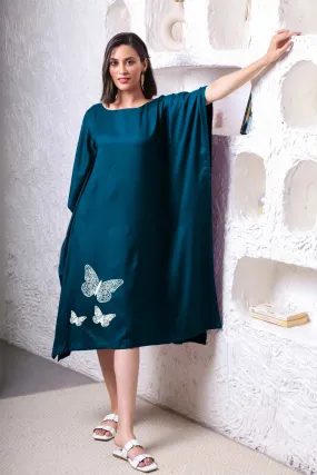 Teal Rayon Long-Kaftan - Titli