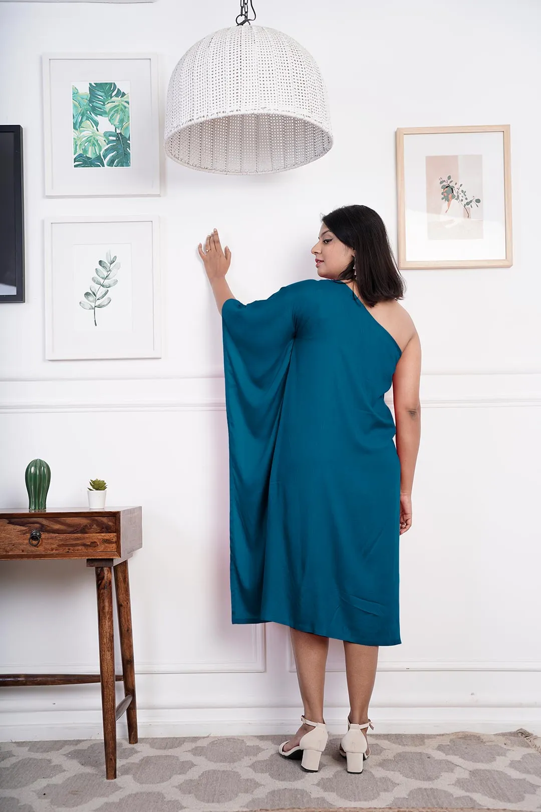 Teal Rayon OneShoulder Dress - DaisyDream