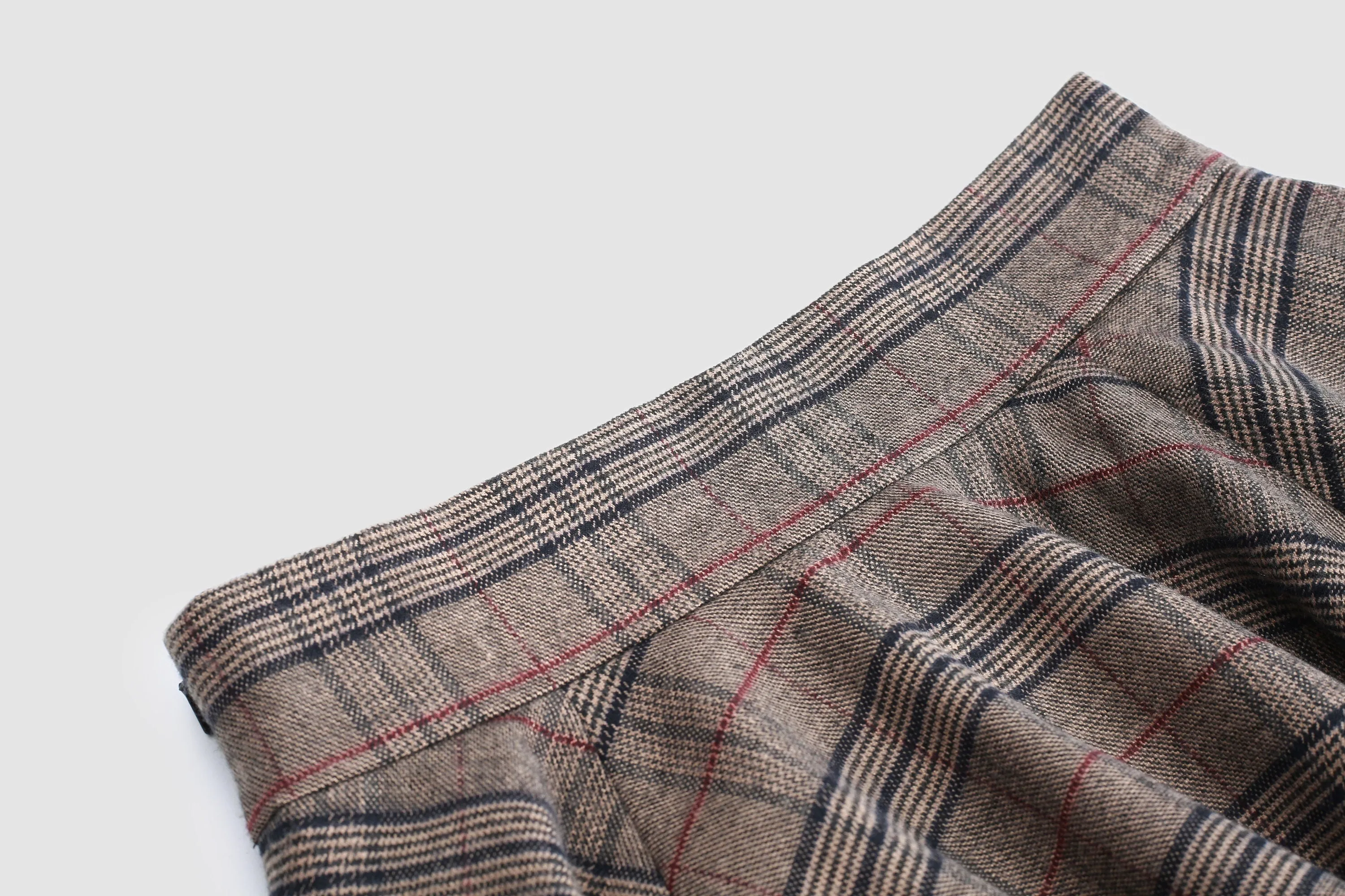 the Great Perhaps 2 | Tartan Wool Skirt in brown