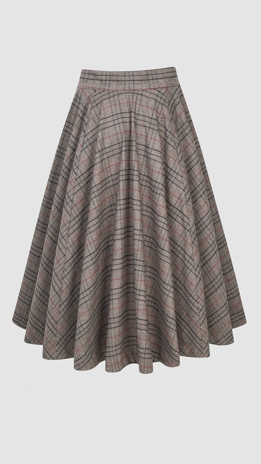 the Great Perhaps 2 | Tartan Wool Skirt in brown