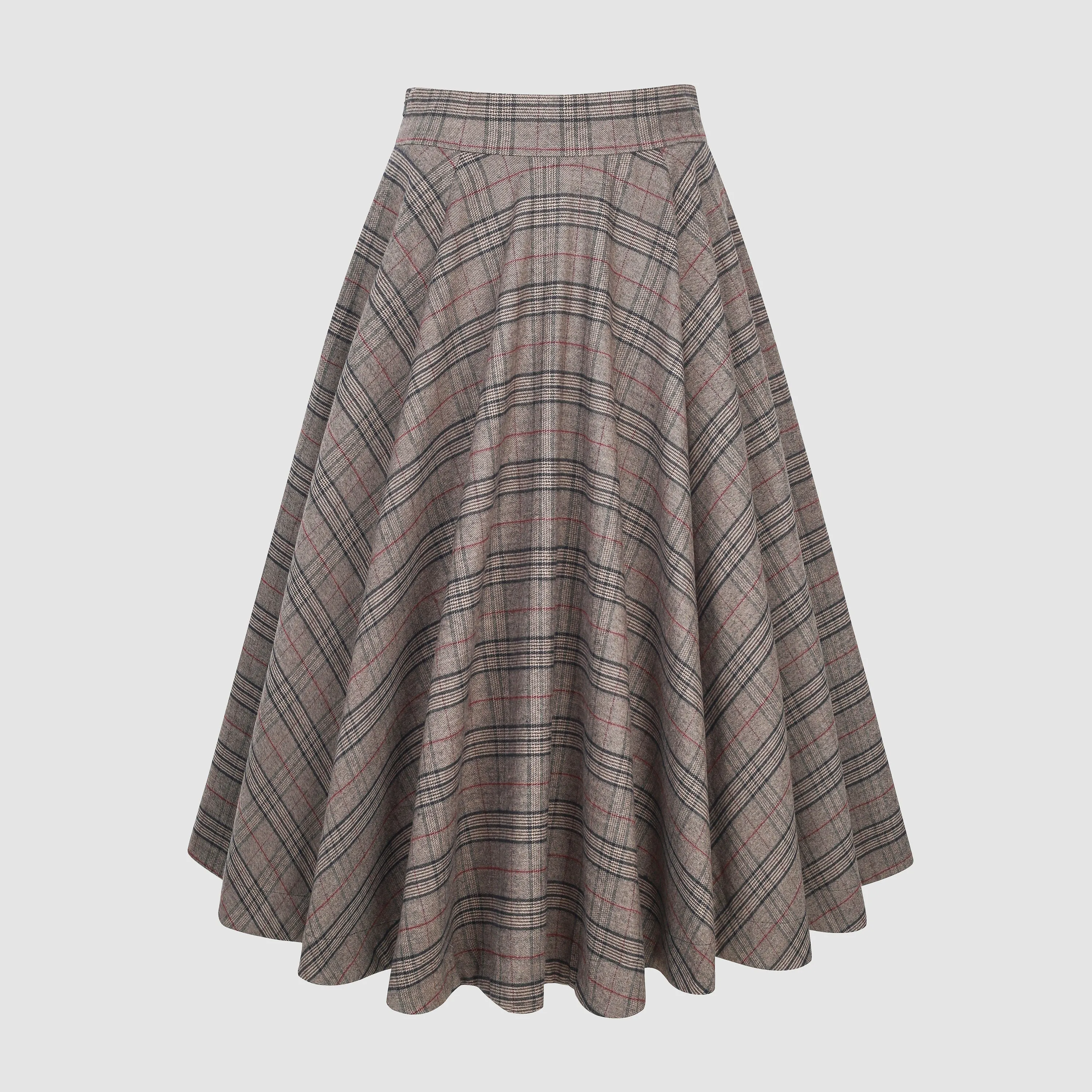 the Great Perhaps 2 | Tartan Wool Skirt in brown