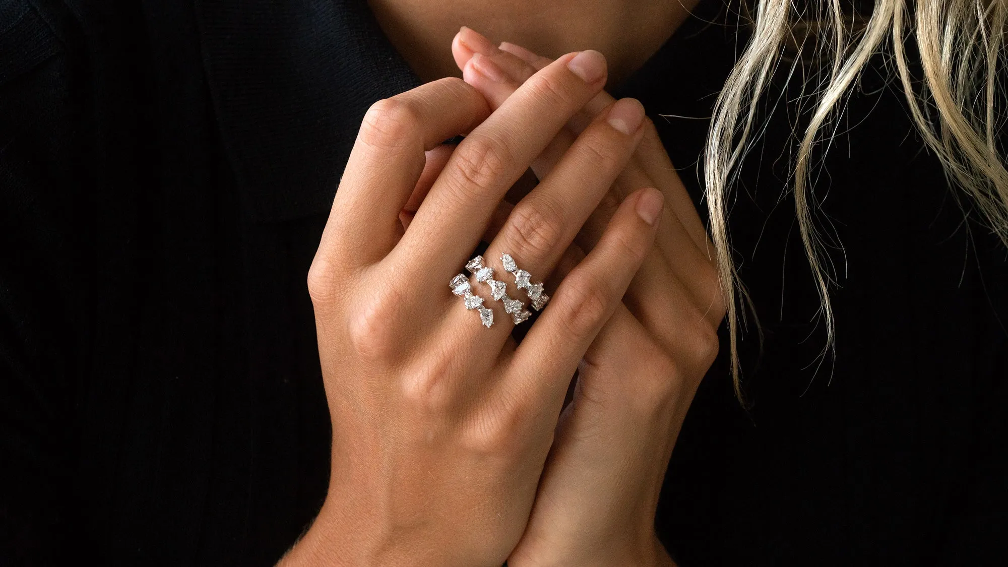 The Lab Grown Pear Diamond Spiral Ring