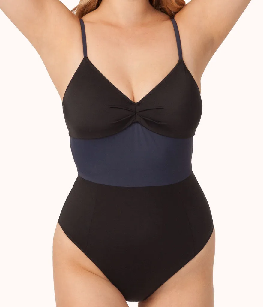 The Swim One Piece - Colorblock: Navy/Black