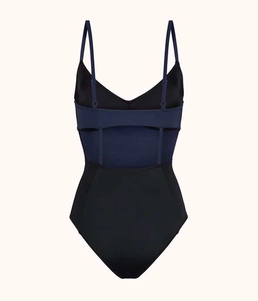 The Swim One Piece - Colorblock: Navy/Black