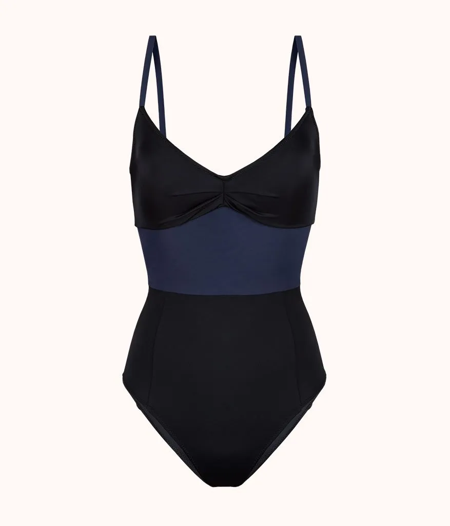 The Swim One Piece - Colorblock: Navy/Black