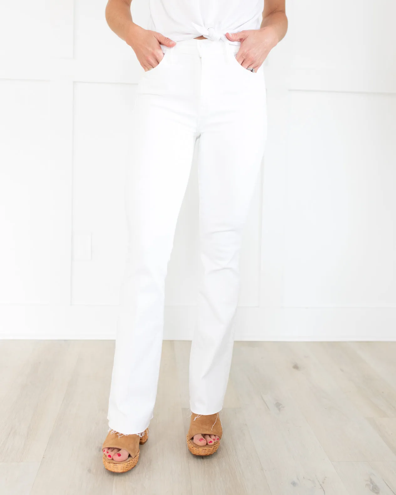 The Weekender Fray in White by Mother