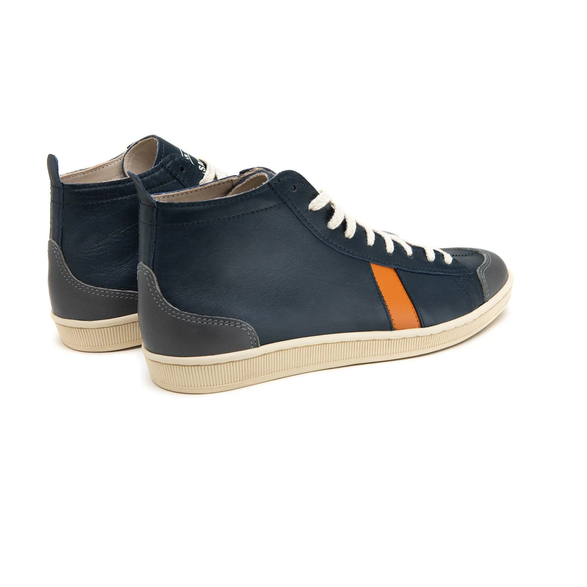 Tsagué Leather Navy Orange Grey